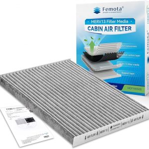 Femota Filtro de aire de cabina MERV 13 probado con carbón activado, CF10550 para Nissan Rogue (2008-2013), Rogue Select (2014-2015), Sentra (2007-2012).