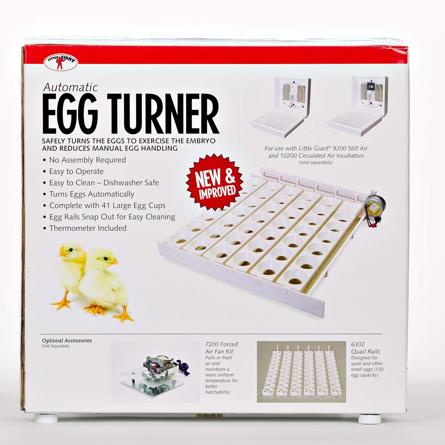 Little Giant® Volteador automático de huevos | 41 huevos | Euipment para incubar huevos grandes | Pollos para incubar