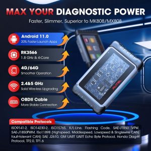 Autel MaxiCOM MK808 OBD2 herramienta de diagnóstico con todas las funciones de servicio y sistema incluso reajuste de aceite, EPB, BMS, SAS, DPF, TPMS y IMMO (MD802+MaxiCheck Pro)