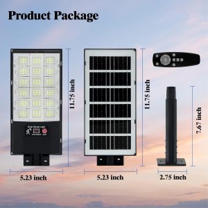 TFKK Solar Street Lights Outdoor, Waterproof Motion Sensor Solar Lights with Remote Control, 6500K Dusk to Dawn Parking Lot Flood Light for Outside Garage Yard, 8 Pack