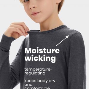 Iguana Unisex Kids 100% Merino Wool Base Layer Set Thermal Underwear Sets for Girls and Boys
