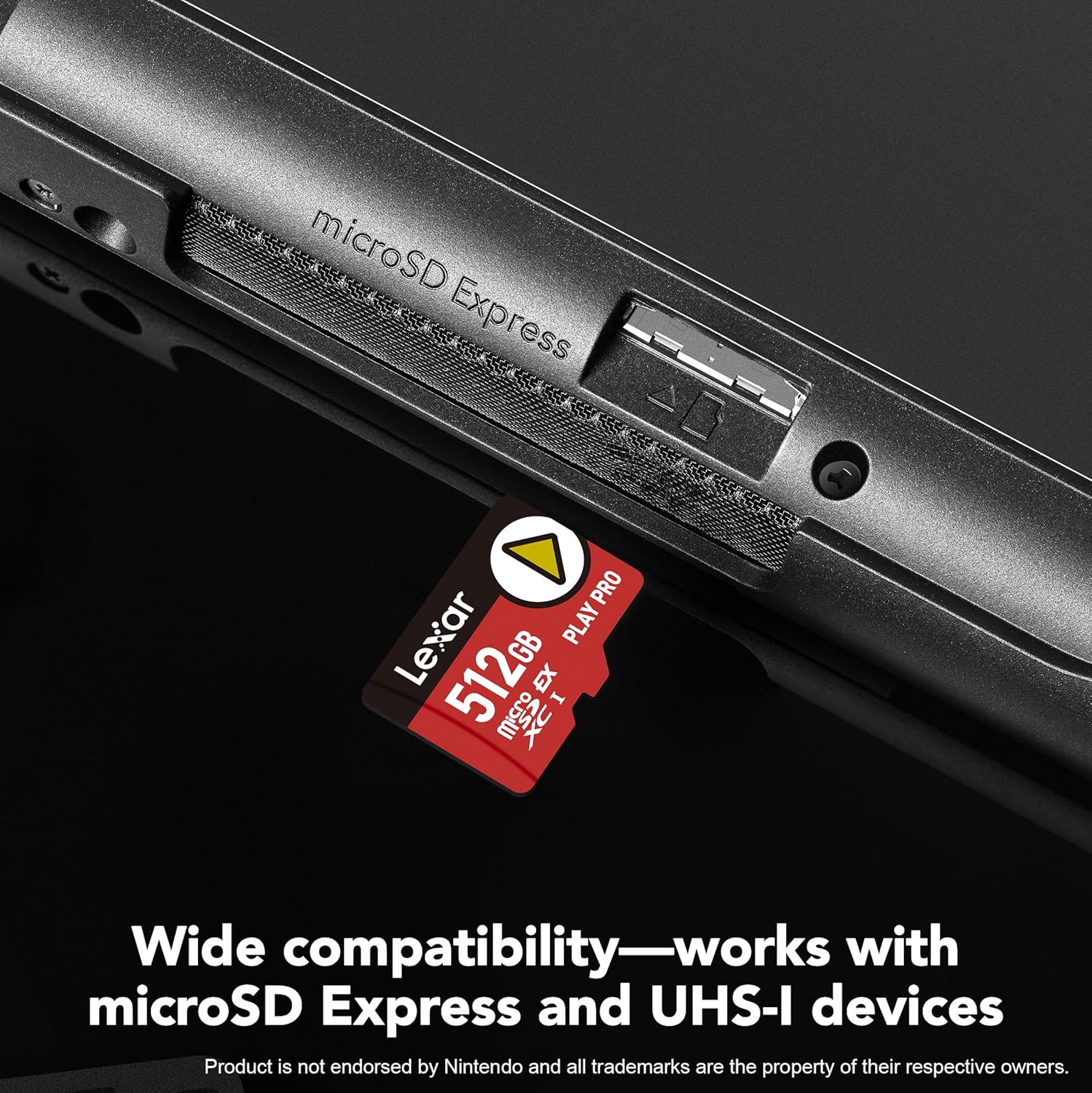 Lexar Tarjeta microSD Express Play PRO de 512 GB, UHS-I, C10, U3, V30, Full HD, 4K, tarjeta de memoria de hasta 900/600 MB/s, compatible con Nintendo-Switch 2, ASUS ROG Ally, Steam Deck, Gaming