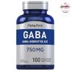 GABA (Ácido Gamma-Aminobutírico), 750 mg, 100 cápsulas de liberación rápida