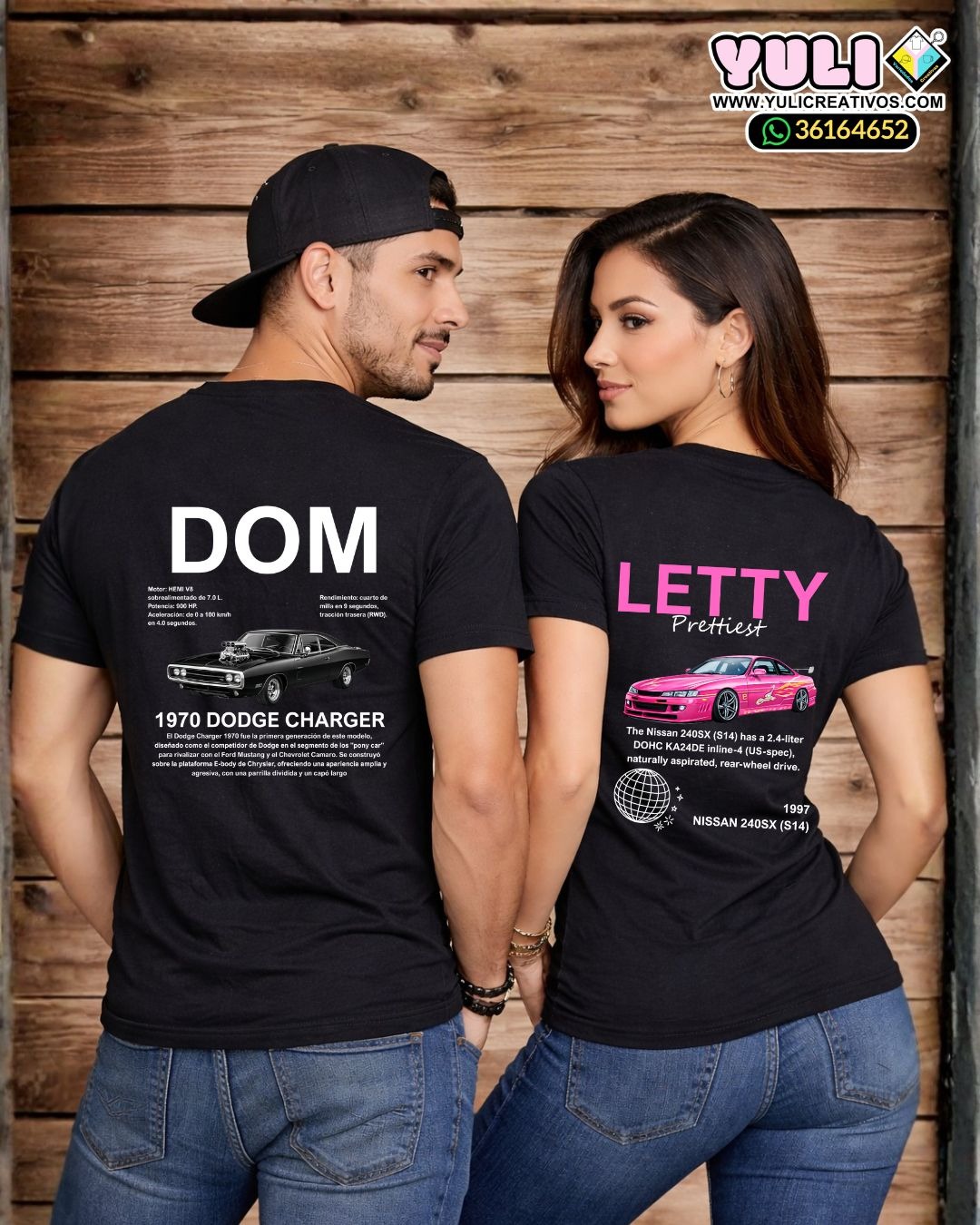 Playera personalizada Dom y Letty duo