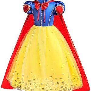BanKids Princess Dresses for Girls Snow Costume Kids Birthday Party Halloween Costume Dress up 3-10Years