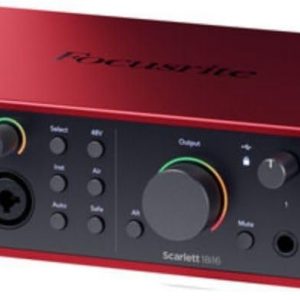 Focusrite Scarlett 18i16 Interfaz de Audio/MIDI USB-C (4ª Generación) con Cable XLR-XLR (Paquete de 2), Cable Midi Hosa Mid-310 Negro de 3.05 m (Paquete de 2)