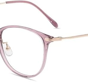 Firmoo Blue Light Glasses, Vintage Overall Round Readers Lightweight Computer Eyewear Frame for Women/Men