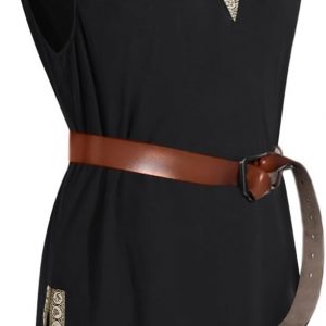 Runcati Mens Medieval Costume Pirate Renaissance Sleeveless Tunic Knight Viking Halloween LARP Shirts