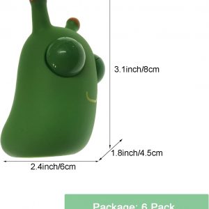 Divertidos juguetes para el estrés con forma de gusano de hierba, paquete de 6 gusanos que rebotan los ojos, juguetes divertidos para apretar, regalo para adultos y niños