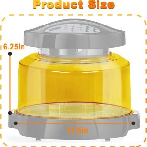 Replacement Power Dome for Nuwave Oven, Advanced Plastic Hood Cover for Nuwave Oven Pro Plus and Elite Oven, Transparent Amber