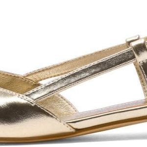 Slingback Flats for Women Two Toned Double Strap Block Low Heel Flats Classic Womens Sandals Comfortable Dressy