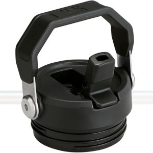 STANLEY - Botella de agua IceFlow Flip Straw 2.0 con pajilla abatible, abertura más grande, acero inoxidable aislado, sin bisfenol A, 36 onzas, liviana y antiderrames, color negro 2.0