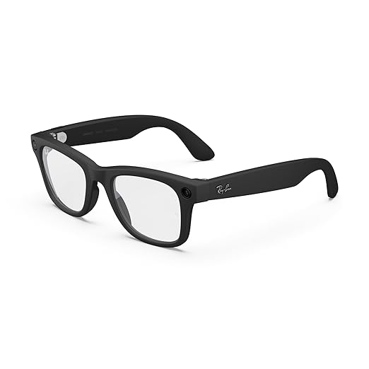 Ray-Ban Meta (Gen 2), Wayfarer Large, Matte Black | Smart AI Glasses for Men, Women — 2x Battery Life — 3K HD Resolution — 12 MP Ultra-Wide Camera, Audio, Video — Clear Lenses — Wearable Technology