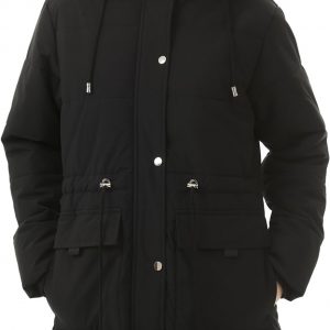 MOERDENG Women's Warm Winter Puffer Coat Thicken Fleece Lined Down Jacket Faux Fur Detachable Hood Snow Parka