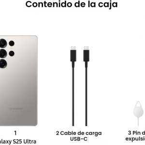 SAMSUNG Galaxy S25 Ultra, Smartphone AI de 512 GB, Android desbloqueado, Cámara AI con modo nocturno, Procesador Snapdragon 8 Elite rápido, Batería de 5000 mAh, S Pen incorporado, 2025, Garantía de EE