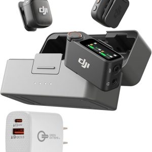 DJI Mic 3 (2 TX + 1 RX + estuche de carga), micrófono inalámbrico para iPhone/cámara/Android, ultraligero, control de ganancia adaptativo para un volumen equilibrado, antiinterferencias de doble banda