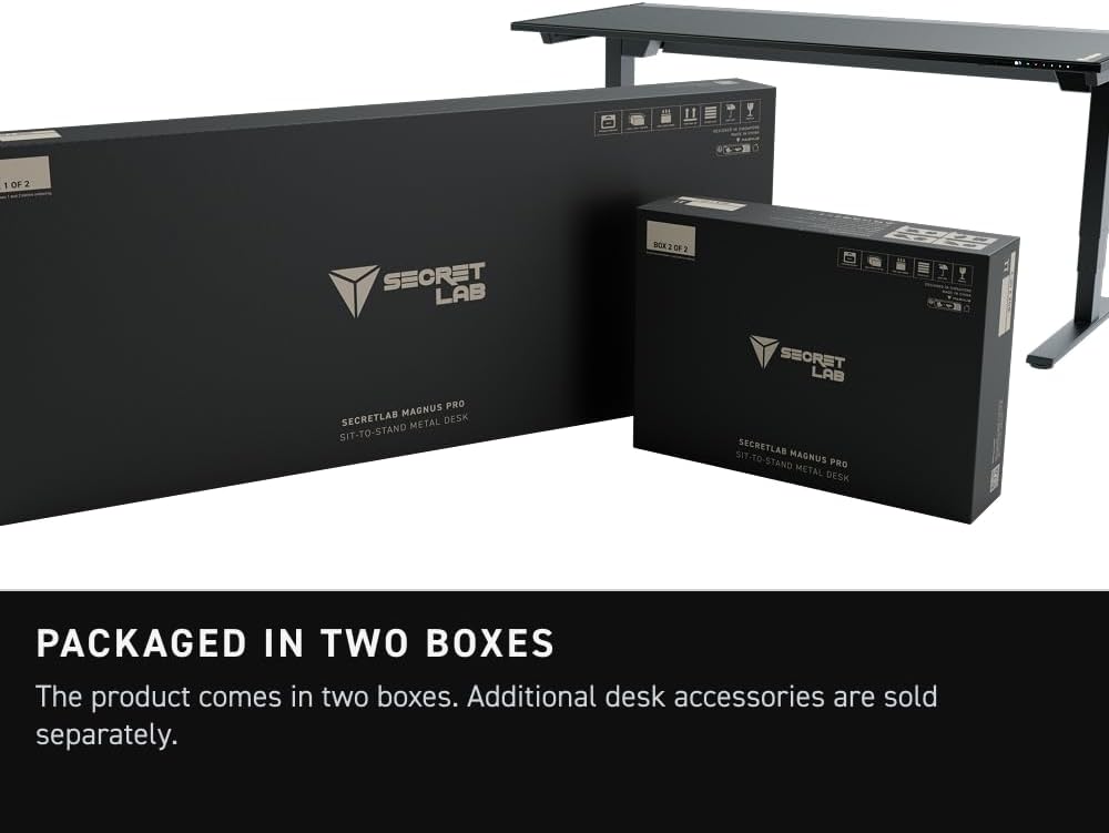 Secretlab Magnus Pro XL with Stealth MAGPAD Desk Mat | Ergonomic Electric Standing Desk with Magnetic Cable Management | Integrated Power Supply Column | Built-in Cable Management Tray