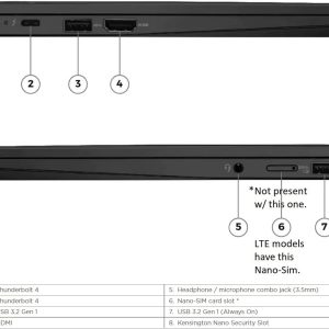 Lenovo ThinkPad X1 Carbon Gen 10 Intel Core i7-1260P, 14" WUXGA (1920x1200) Low Power IPS 400nits Anti-Glare, Touch, 16GB RAM, 1TB NVMe SSD, Backlit KYB Fingerprint Reader, Win11 Pro