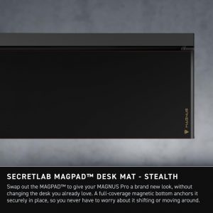 Secretlab Magnus Pro XL with Stealth MAGPAD Desk Mat | Ergonomic Electric Standing Desk with Magnetic Cable Management | Integrated Power Supply Column | Built-in Cable Management Tray
