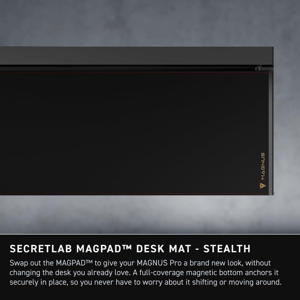 Secretlab Magnus Pro XL with Stealth MAGPAD Desk Mat | Ergonomic Electric Standing Desk with Magnetic Cable Management | Integrated Power Supply Column | Built-in Cable Management Tray