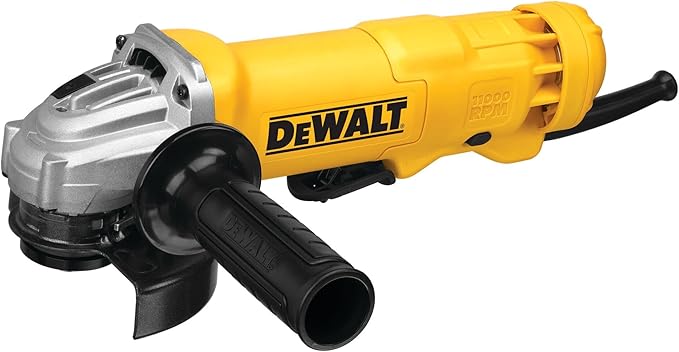 DEWALT Angle Grinder, 4.5 Inch, 11 Amp, 11,000 rpm, With Paddle Switch, Ergonomic Compact Design Grinder Tool (DWE402)