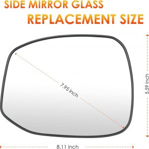 Left Driver Side Mirror Glass Replacement Compatible with 2012-2013 Honda Civic Rear View Side Heated Mirror Replace 76253TR3A01