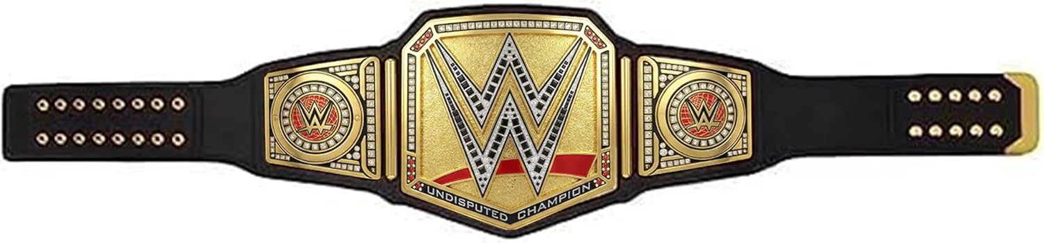 Undisputed Championship Title Belt Replica, World Heavyweight Wrestling Championship Title Belt - Adult Size - 5mm - 4.5lbs - 52 Inches Length