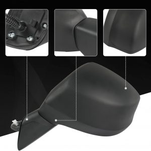 Reemplazo del lado izquierdo del conductor del espejo de la puerta para Honda Civic 2012-2015, reemplazo HO1320261 negro 3 pines