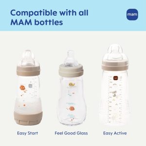 MAM Tetinas de biberón de flujo rápido, nivel 3, para más de 4 meses, pezones de silicona SkinSoft para biberones, se adapta a todos los biberones de MAM (paquete de 4)