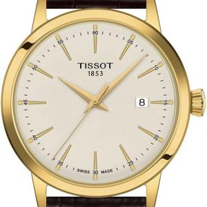 Tissot Reloj Tissot Classic Dream 316L con caja de acero inoxidable con revestimiento PVD de oro amarillo Cuarzo, Marrón, Cuero, 22 (T1294103626100)