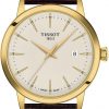 Tissot Reloj Tissot Classic Dream 316L con caja de acero inoxidable con revestimiento PVD de oro amarillo Cuarzo, Marrón, Cuero, 22 (T1294103626100)
