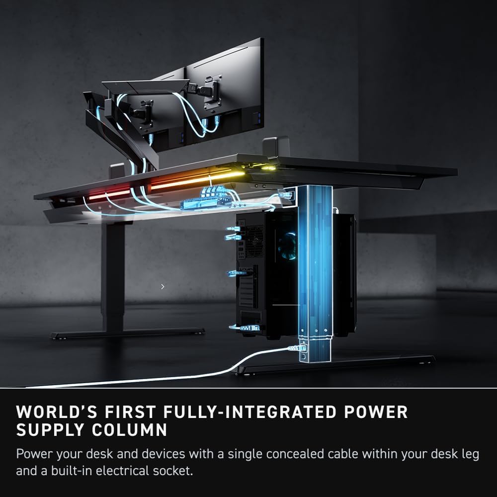 Secretlab Magnus Pro XL with Stealth MAGPAD Desk Mat | Ergonomic Electric Standing Desk with Magnetic Cable Management | Integrated Power Supply Column | Built-in Cable Management Tray