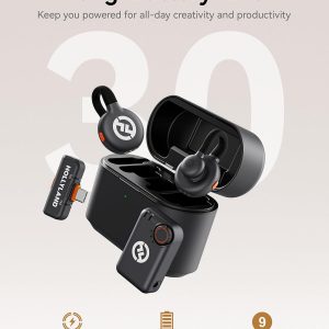 Hollyland Lark M2S Mini Combo (cámara RX+Type-C RX) Micrófono inalámbrico para cámara/iPhone/Android/Laptop, 0.17 oz ligero, clip de titanio, rango de 984.3 ft, creadores de contenido, enseñanza en