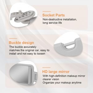 JDMON Sun Visor Pair Left Driver and Right Passenger Side Compatible with Hyundai Elantra 2016-2019 Replaces 85210-F0100TTX 85210F0100TTX 85220-F0100TTX 85220F0100TTX (Gray)