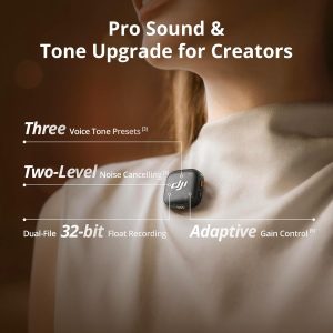 DJI Mic 3 (2 TX + 1 RX + estuche de carga), micrófono inalámbrico para iPhone/cámara/Android, ultraligero, control de ganancia adaptativo para un volumen equilibrado, antiinterferencias de doble banda