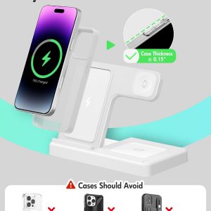 Estación de carga del cargador inalámbrico: Soporte de cargador 3 en 1, múltiples dispositivos para Apple - iPhone 17 16e 16 15 14 Pro Max 13 12 11 - Watch 10 9 8 7 6 5 4 3 2 SE y Ultra Series