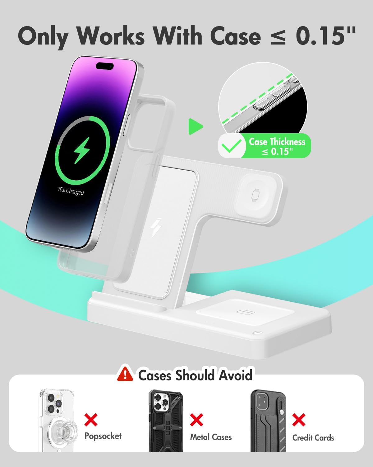 Estación de carga del cargador inalámbrico: Soporte de cargador 3 en 1, múltiples dispositivos para Apple - iPhone 17 16e 16 15 14 Pro Max 13 12 11 - Watch 10 9 8 7 6 5 4 3 2 SE y Ultra Series