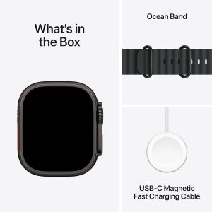 Apple Watch Ultra 3 [GPS + Cellular 49mm] Running & Multisport Smartwatch w/Rugged Titanium Case w/Black Ocean Band. Satellite Communications, Advanced Health & Fitness Tracking