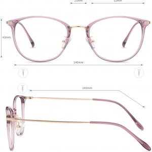 Firmoo Blue Light Glasses, Vintage Overall Round Readers Lightweight Computer Eyewear Frame for Women/Men