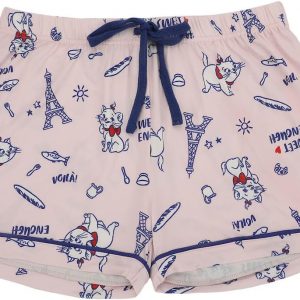 Bioworld Disney The Aristocats Marie Women’s Notch Collar Button-Down Shirt and Shorts Sleepwear Set