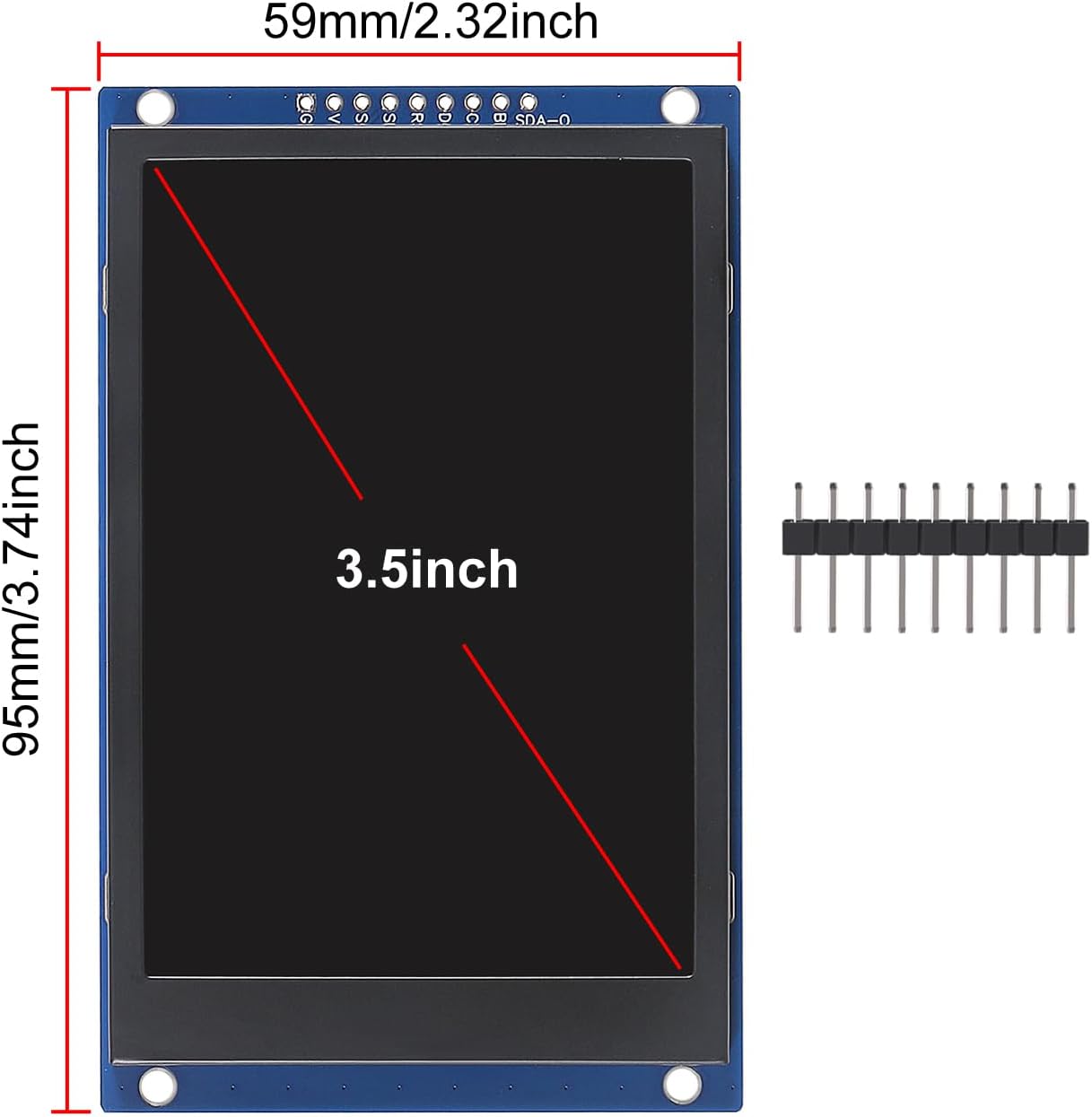2 unids 3.5 "SPI TFT LCD módulo de pantalla 320x480 RGB LCD 3.3 V ST7796 unidad SPI interfaz 8pin a todo color para Arduino DIY