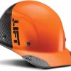 LIFT Safety DAX Fifty 50 - Gorra de fibra de carbono, compatible con ANSI, color naranja y negro, mediano