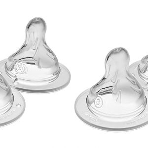 MAM Tetinas de biberón de flujo rápido, nivel 3, para más de 4 meses, pezones de silicona SkinSoft para biberones, se adapta a todos los biberones de MAM (paquete de 4)