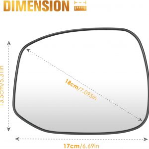 Driver Left Side Heated Mirror Glass Fits for Honda Civic 2012 2013 2014 2015 Manual only Replacement for 76253TR3A01