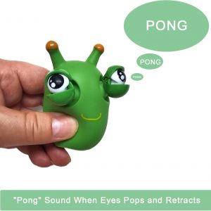 Divertidos juguetes para el estrés con forma de gusano de hierba, paquete de 6 gusanos que rebotan los ojos, juguetes divertidos para apretar, regalo para adultos y niños
