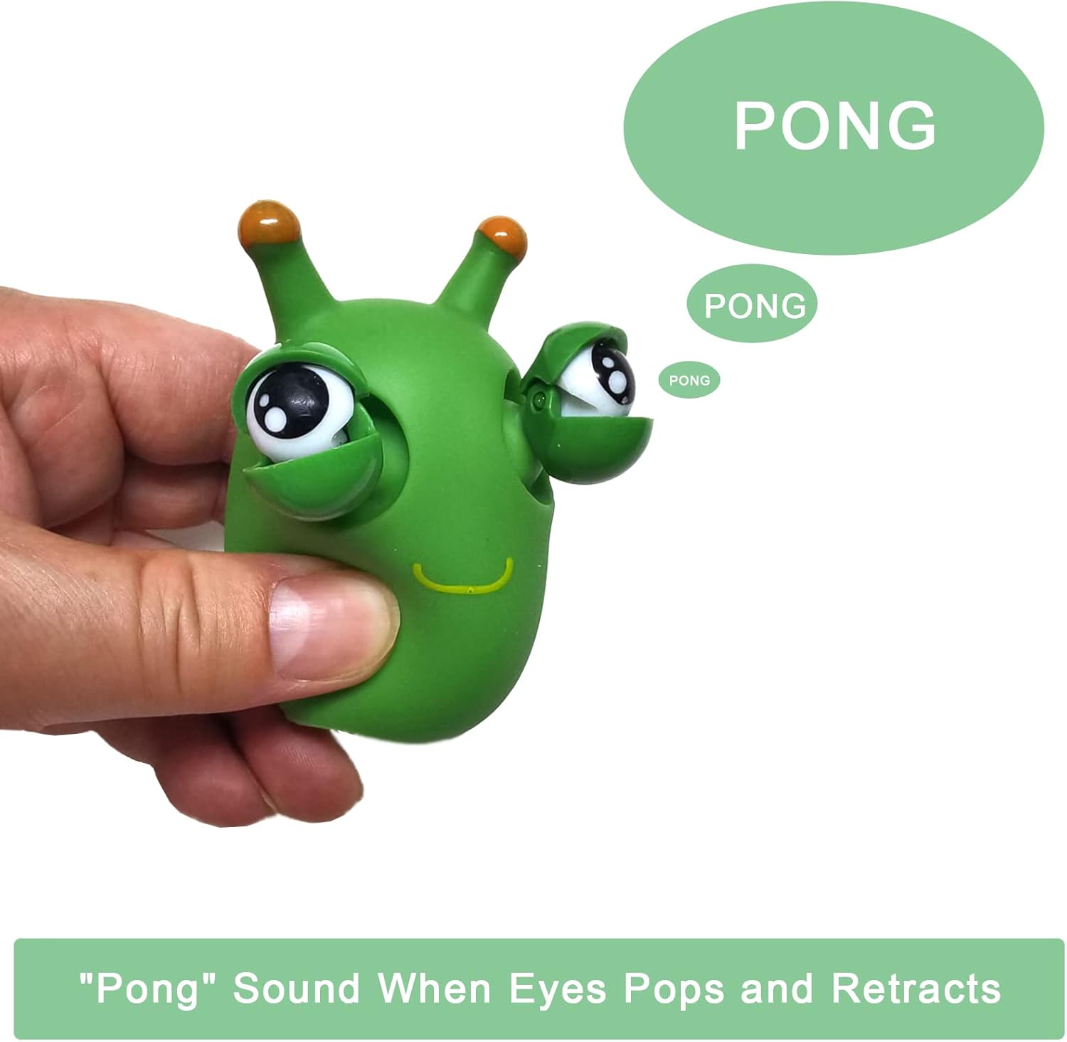 Divertidos juguetes para el estrés con forma de gusano de hierba, paquete de 6 gusanos que rebotan los ojos, juguetes divertidos para apretar, regalo para adultos y niños