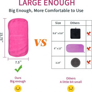 UWEME Paños removedores de maquillaje, 4 unidades: paño reutilizable de microfibra de secado rápido, toallas faciales para mujeres