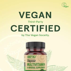 DEVA Tiny Tablets Vegan Multivitamin for Women & Men 2-Pack with Iron, Vitamin C, E, B Complex Vitamins, Zinc, 90 Tablets Each