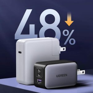 UGREEN Nexode 65W GaN USB C Wall Charger, 3-Port Compact Foldable Fast Charger Power Adapter for iPhone 17/16/15 Series, Galaxy S25/S24, Pixel 10/9, MacBook Pro/Air, Dell XPS, iPad Pro (Black)