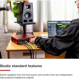 Focusrite Scarlett 18i16 Interfaz de Audio/MIDI USB-C (4ª Generación) con Cable XLR-XLR (Paquete de 2), Cable Midi Hosa Mid-310 Negro de 3.05 m (Paquete de 2)